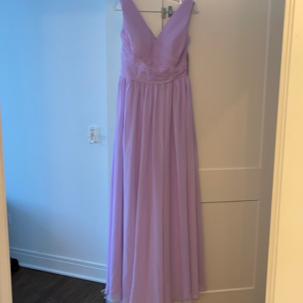 Lilac long bridesmaid dress
